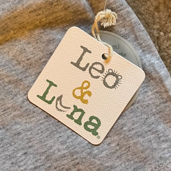 NWT 6-9mo Leo & Luna boy 2-piece outfit, gray long sleeve top & shorts - Picture 4 of 7